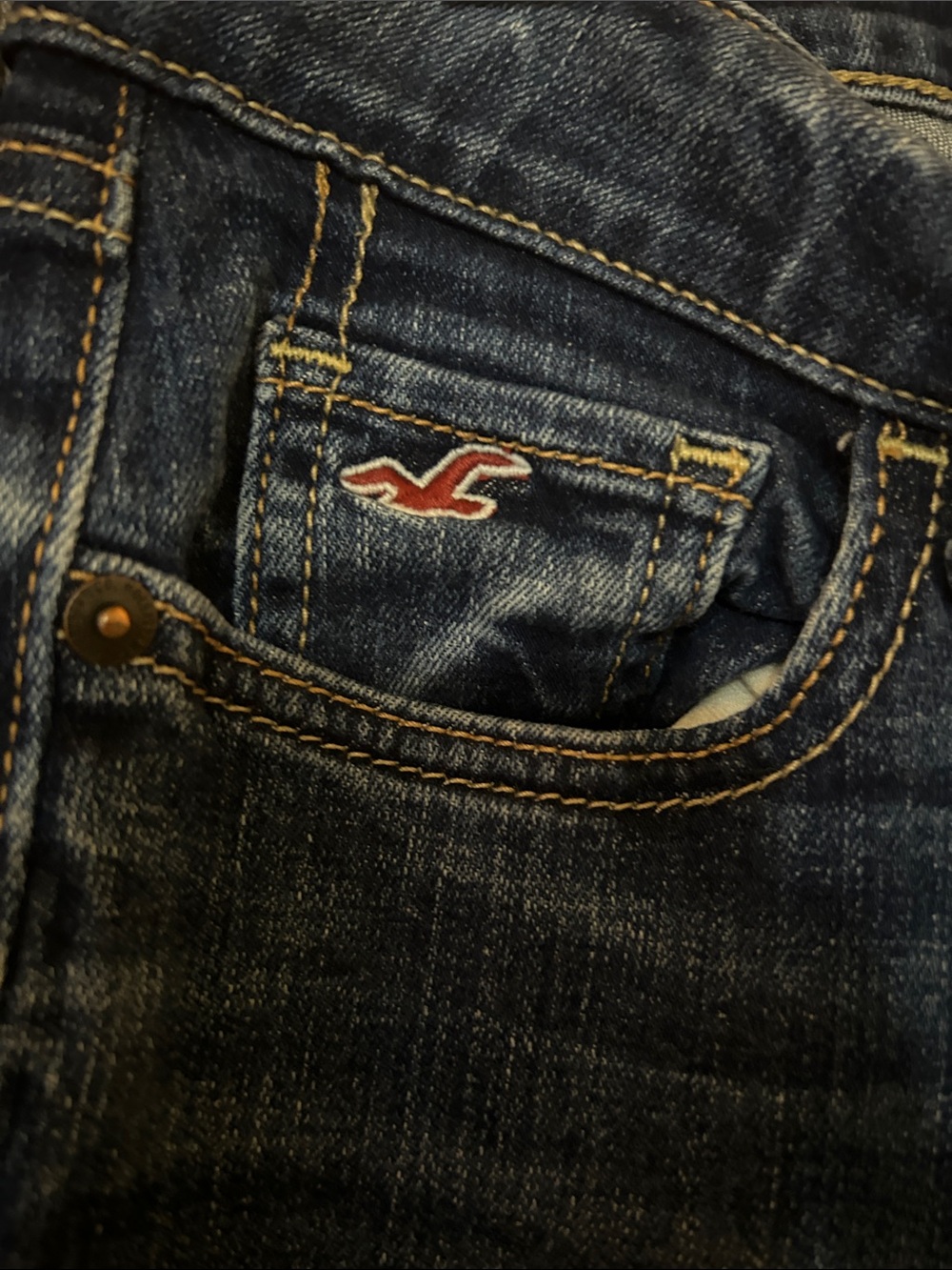 Hollister Women's Dark Blue Flared Jeans - Picture 3 of 4